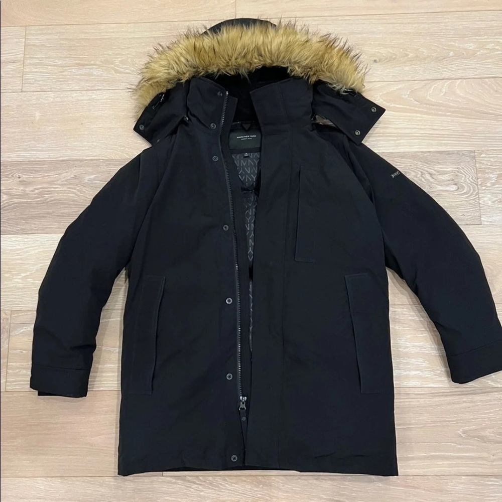 Mens Marc New York Down jacket with Faux Fur hood